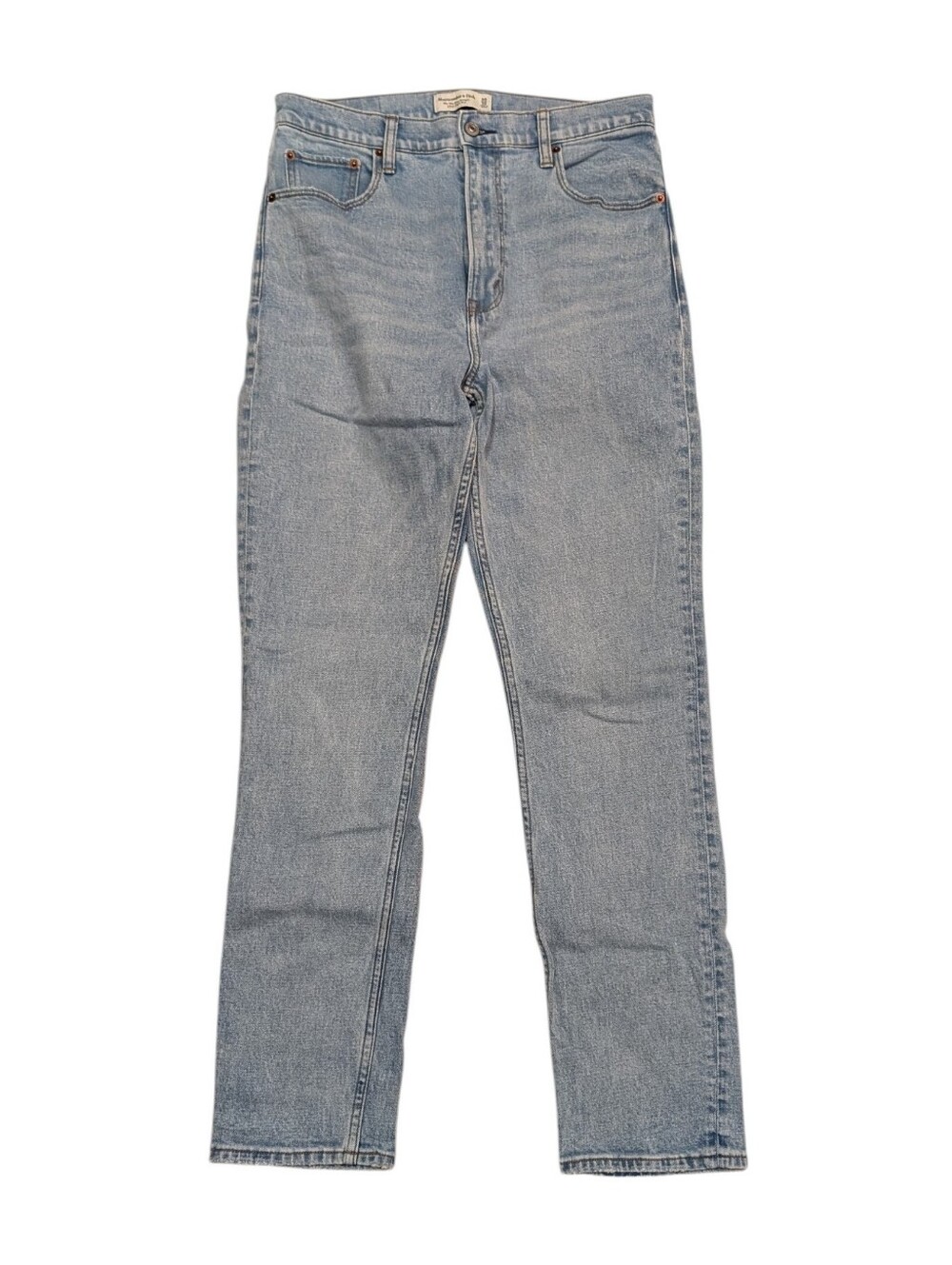 Abercrombie & Fitch The Slim Straight Ultra High Rise Lighter Wash Size 30/10